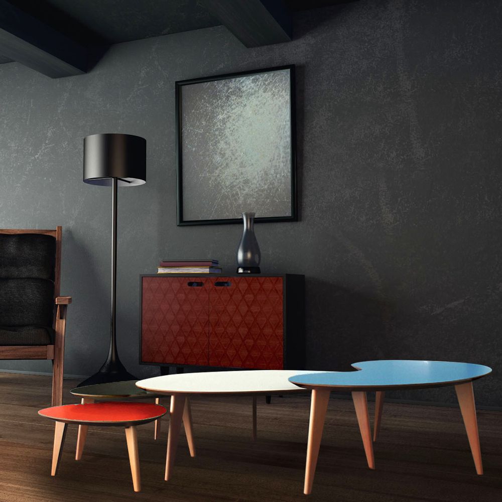 Coffee tables - Nest tables PI1950 - design Fred HERNANDEZ for PIKO Edition. - PIKO EDITION.