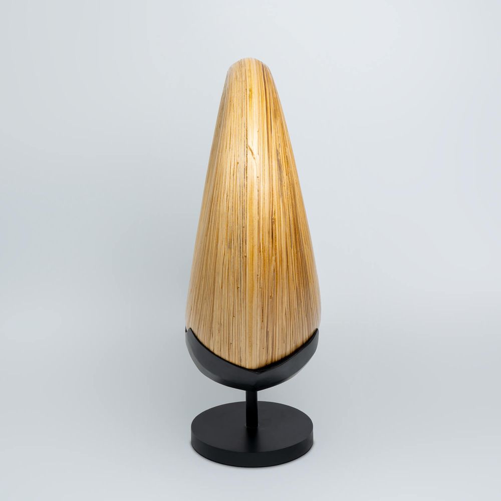 Vases - Vase en bambou fait main DONAT/cache-pots décoratifs sur support en métal noir - BAMBUSA BALI