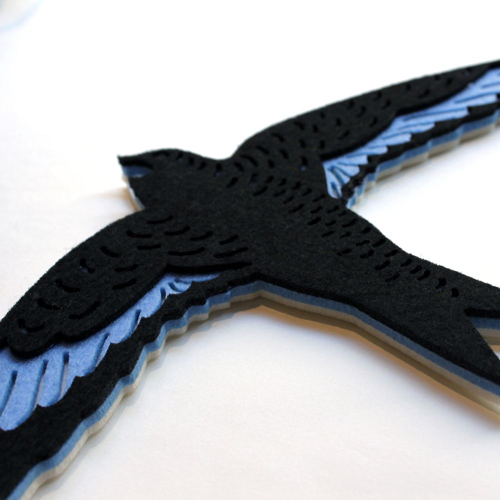Other wall decoration - the SWALLOW // tactile wall decoration - MINI ART FOR KIDS