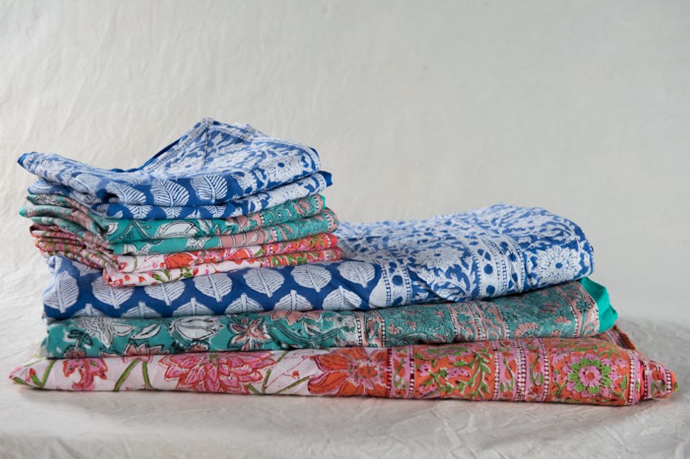 Bed linens - HOUSSE DE COUETTE COTON BLOCK PRINT  - PECHAAN