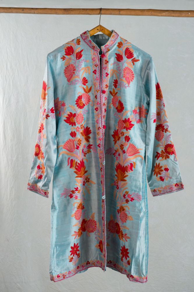 Apparel - KASHMIR ethnic embroidery silk and/ or wool jacket - PECHAAN