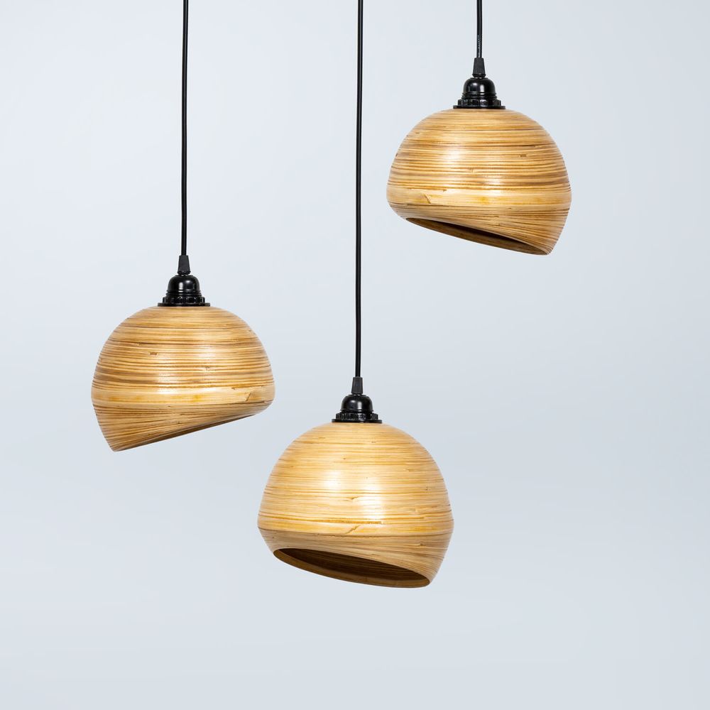 Objets design - Lampes suspendues en bambou faites à la main GLOU, lampes suspendues, groupe de lumières - BAMBUSA BALI
