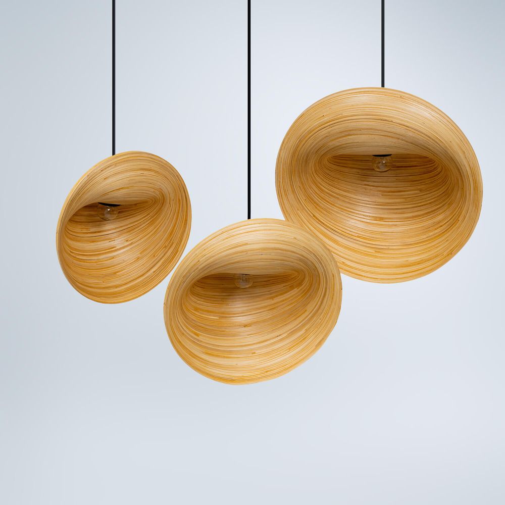Objets design - Suspensions artisanales en bambou PERISKOP, lampes suspendues, groupe de lampes suspendues - BAMBUSA BALI