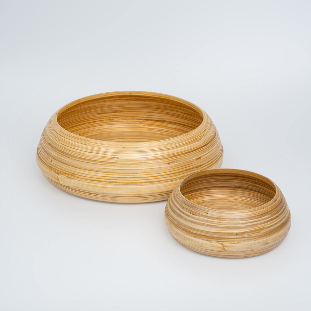 Platter and bowls - AGUNG bamboo handmade food-grade bowl - BAMBUSA BALI