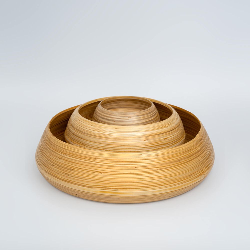 Platter and bowls - AGUNG bamboo handmade food-grade bowl - BAMBUSA BALI