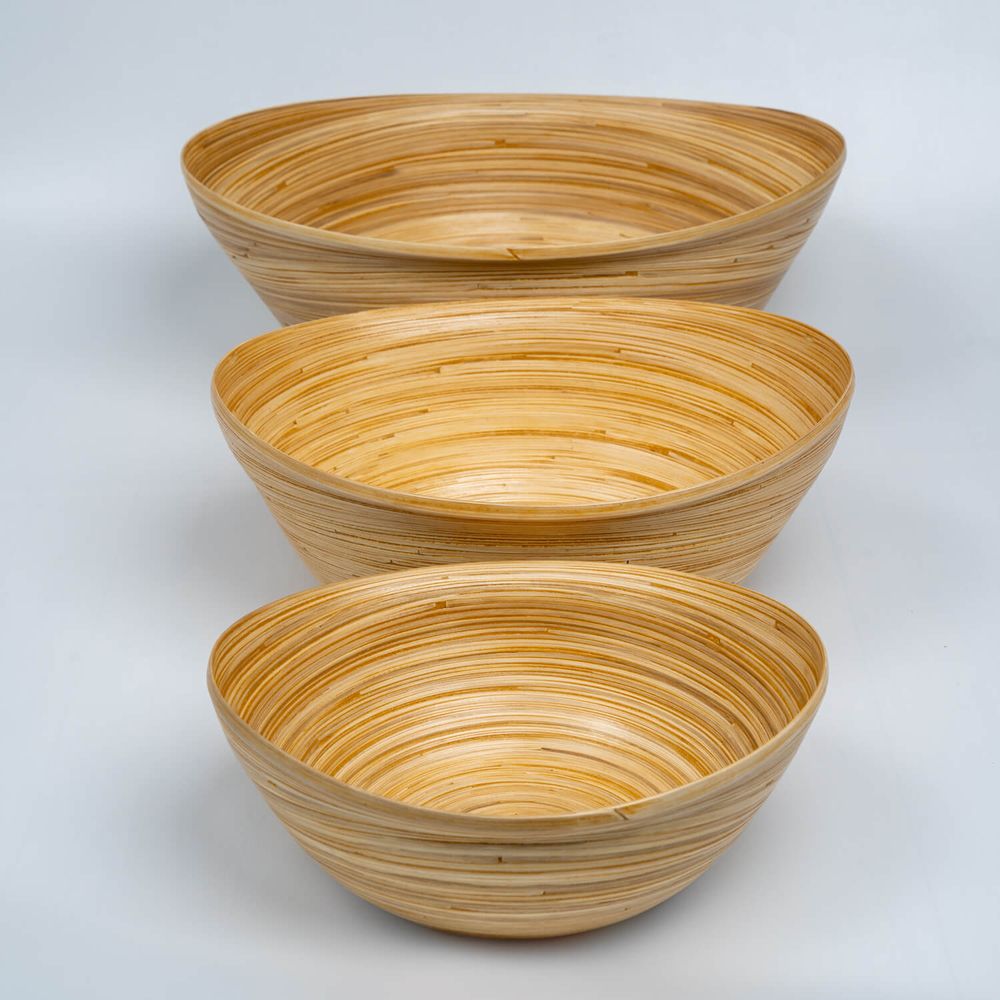 Platter and bowls - SULAWESI handcrafted food-grade bamboo bowl - BAMBUSA BALI