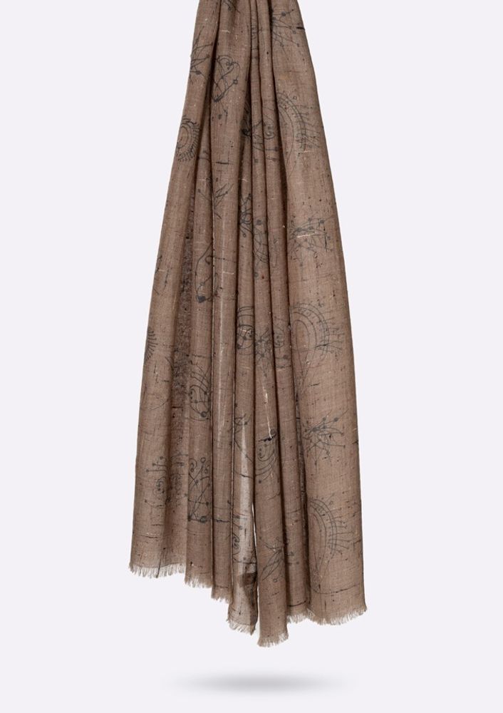 Scarves - SCARF ASTRAL WOOL SILK RAW WEAVING STYLE - PETRUSSE PARIS