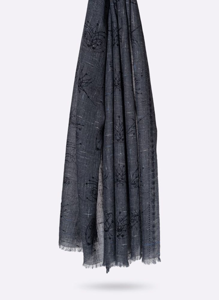 Scarves - SCARF ASTRAL WOOL SILK RAW WEAVING STYLE - PETRUSSE PARIS