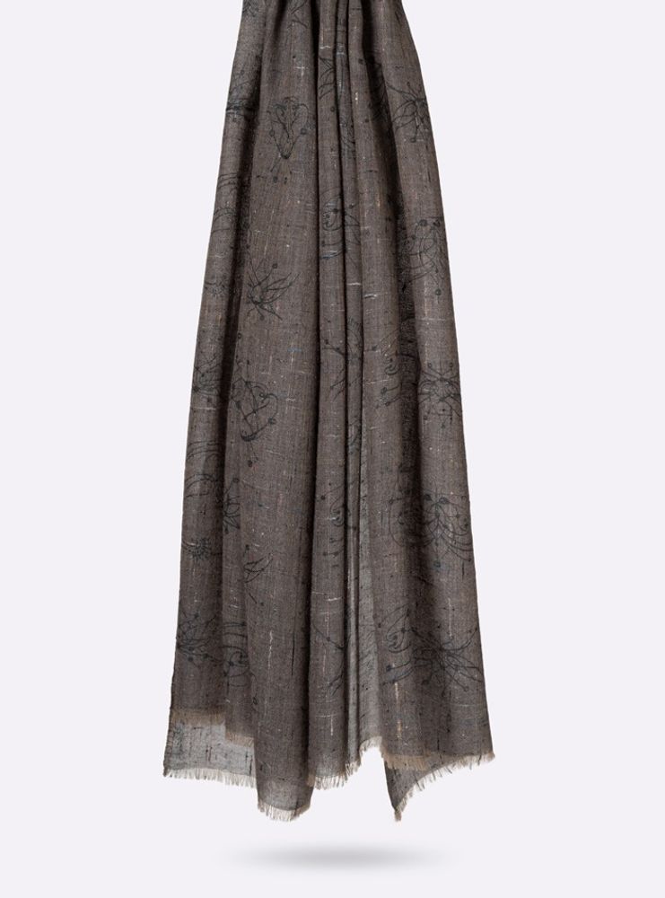 Scarves - SCARF ASTRAL WOOL SILK RAW WEAVING STYLE - PETRUSSE PARIS