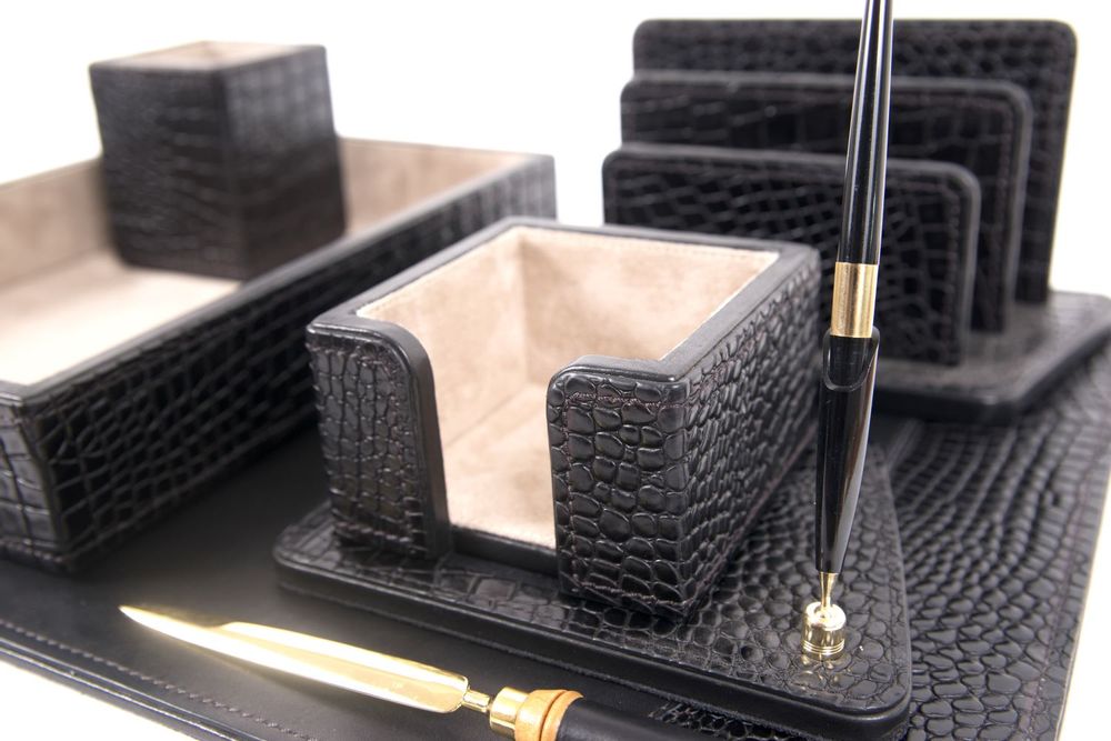 Sets de bureaux - Set de bureau en cuir ADAN noir - GLADYS