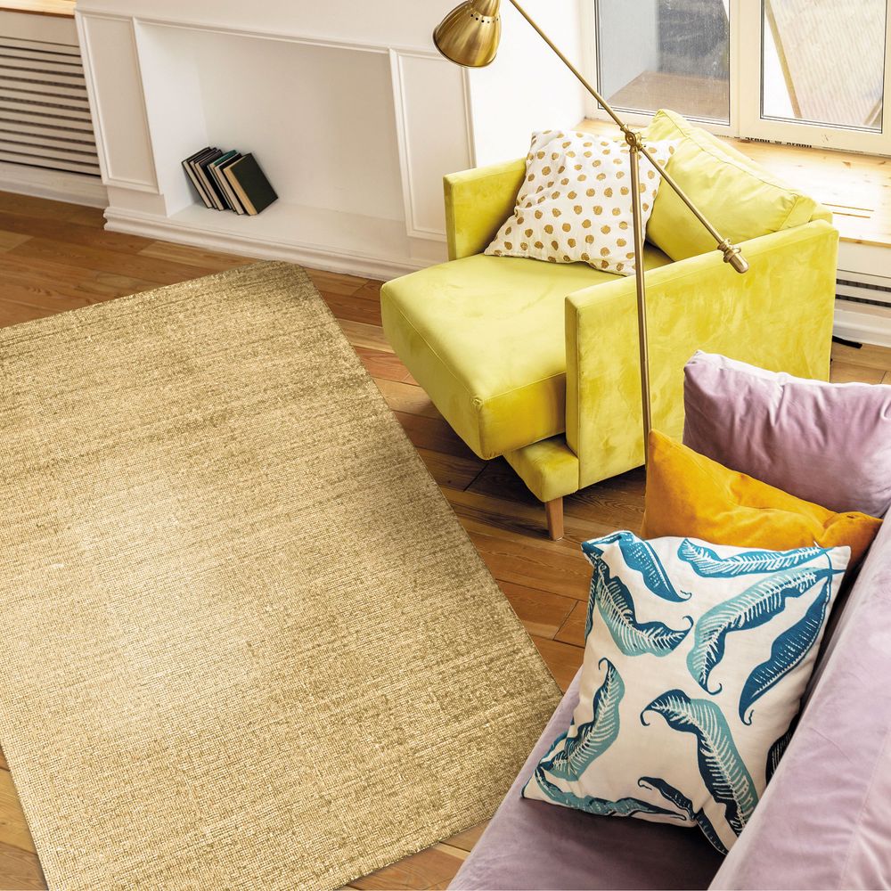Tapis - TAPIS NUDE - Tapis en laine et coton ocre 120x170 - ALECTO
