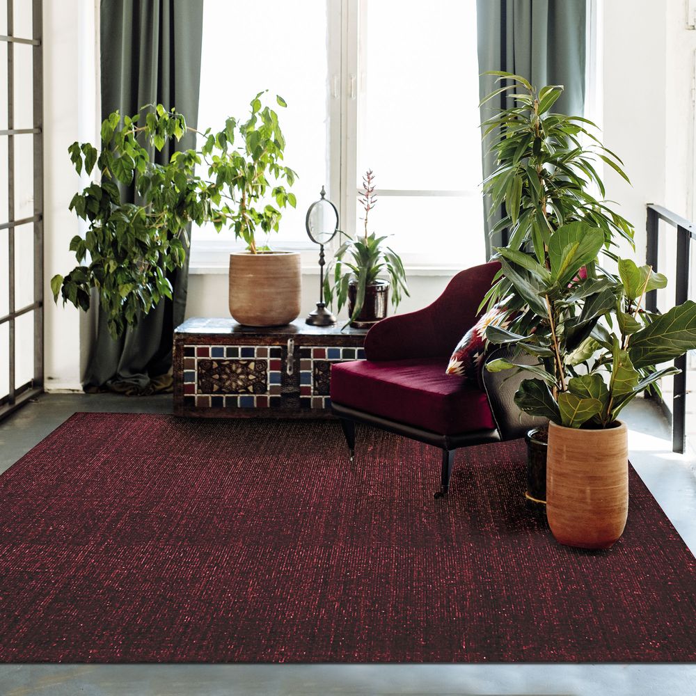 Rugs - NUDE RUG - Carpet in wool and cotton dark red 160x230 - ALECTO
