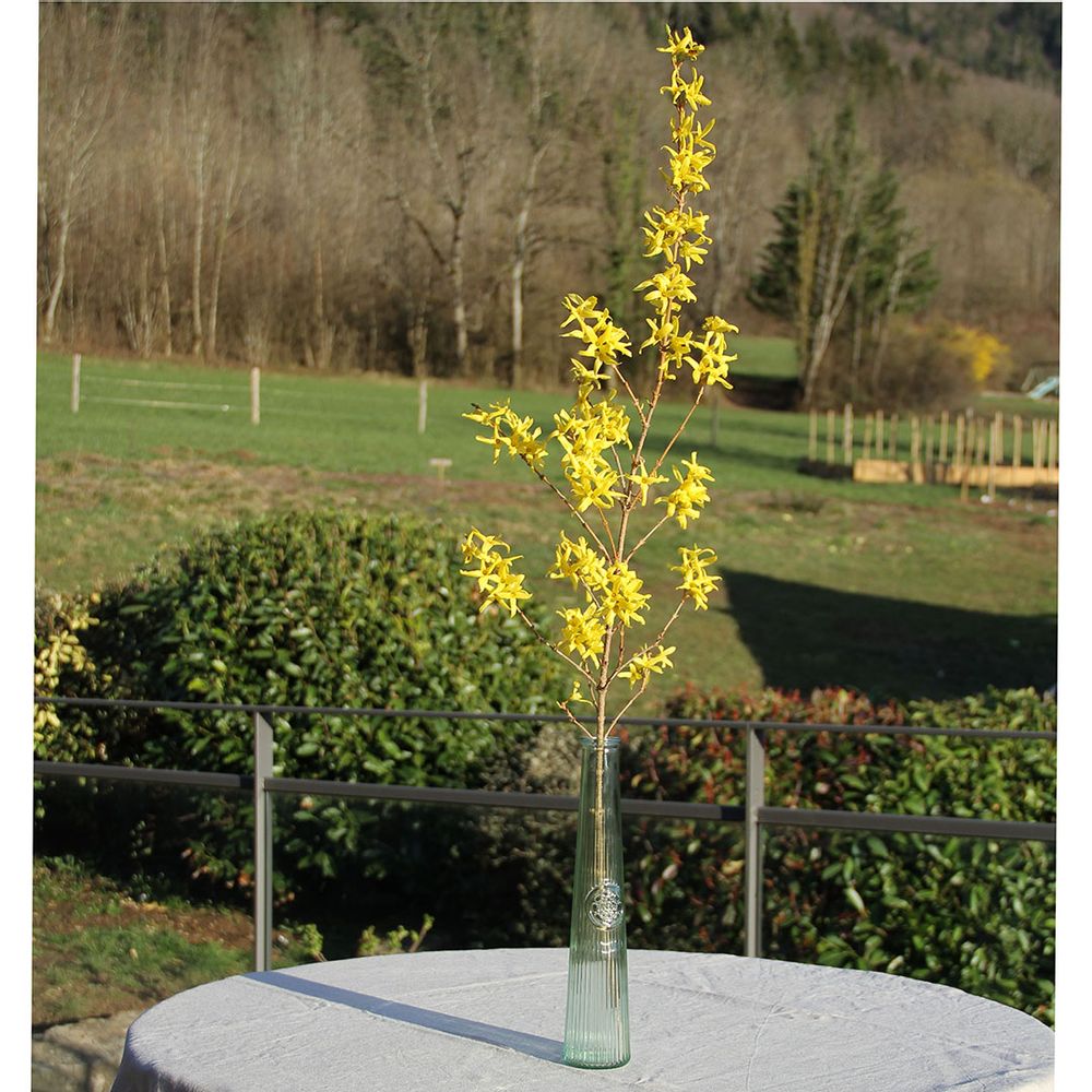 Vases - Vase verre recyclé rétro strié 32cm - CRÉATIONS LÉONIE'S FRANCE