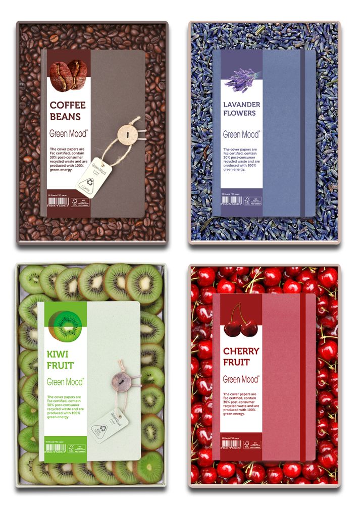 Gifts - GREEN MOOD COLLECTION notebooks and diaries  - DINATALESTYLE