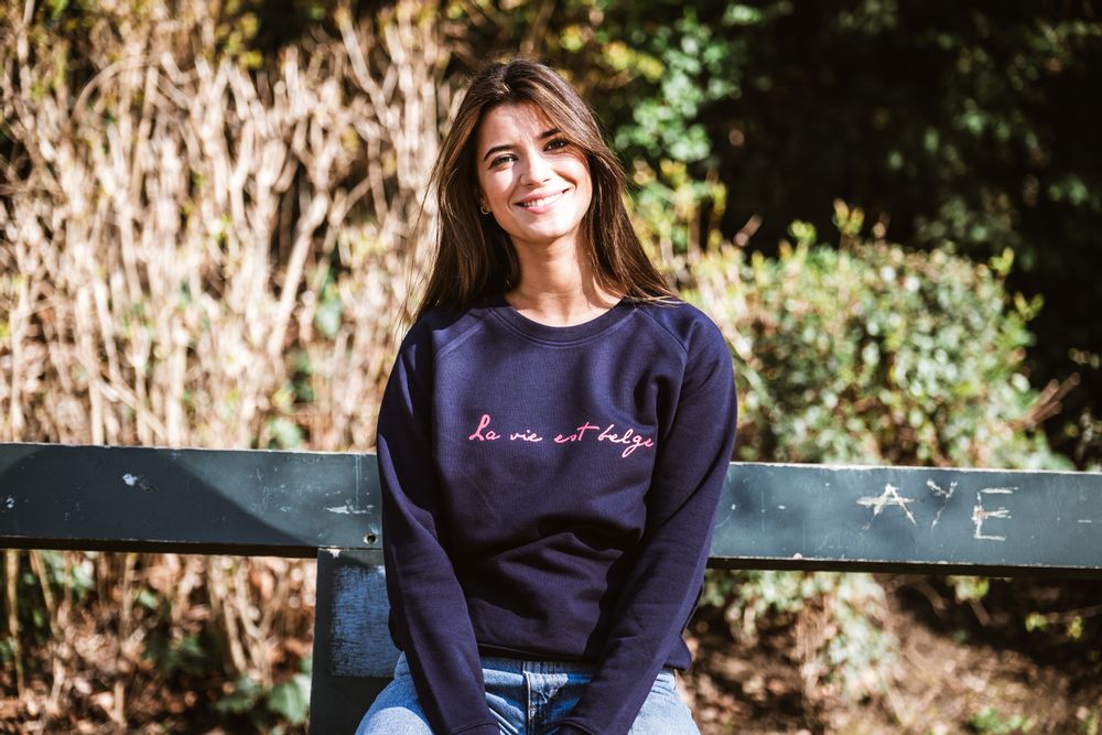 Apparel - Navy Blue Classic Sweatshirt Women - LA VIE EST BELGE