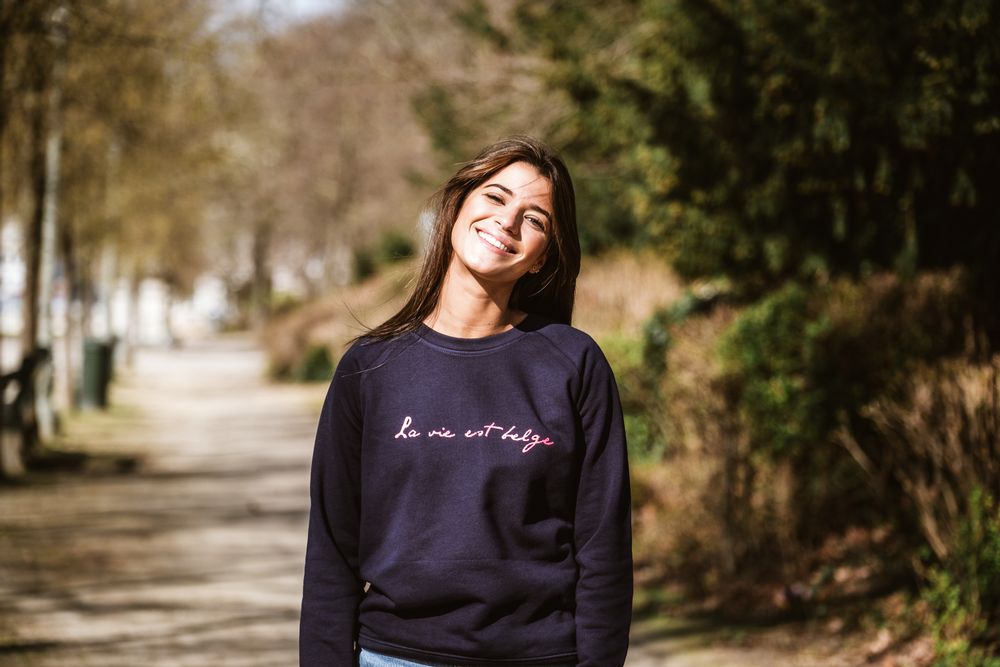Apparel - Navy Blue Classic Sweatshirt Women - LA VIE EST BELGE