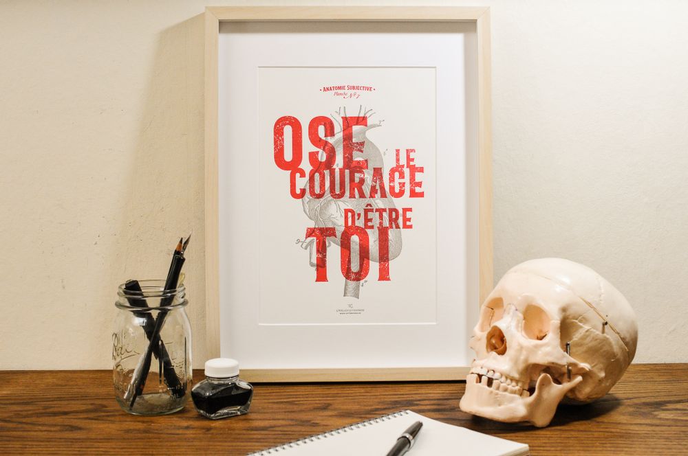 Affiches - Tirage d'Art Ose le Courage d'être Toi - L'ATELIER LETTERPRESS