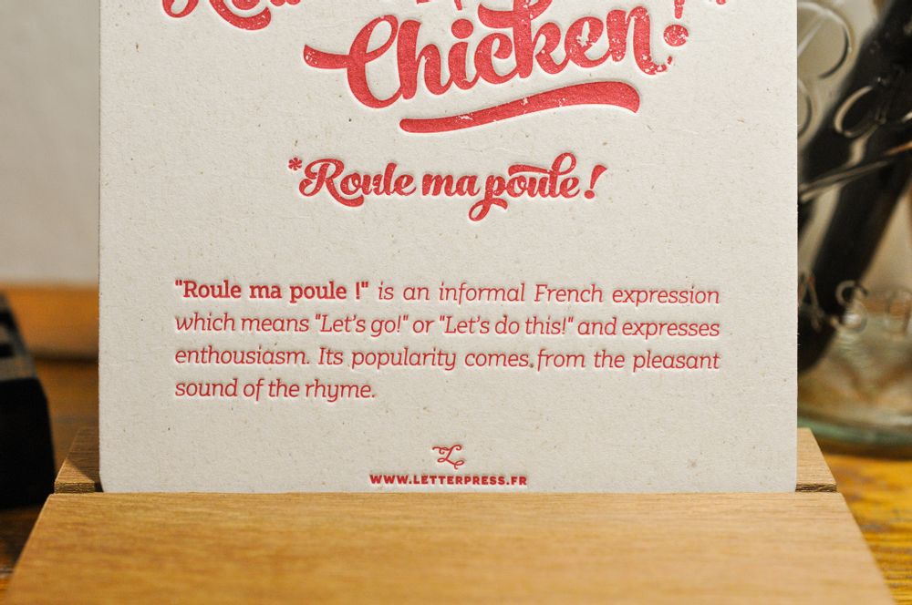 Carterie - Carte Roule ma Poule - L'ATELIER LETTERPRESS