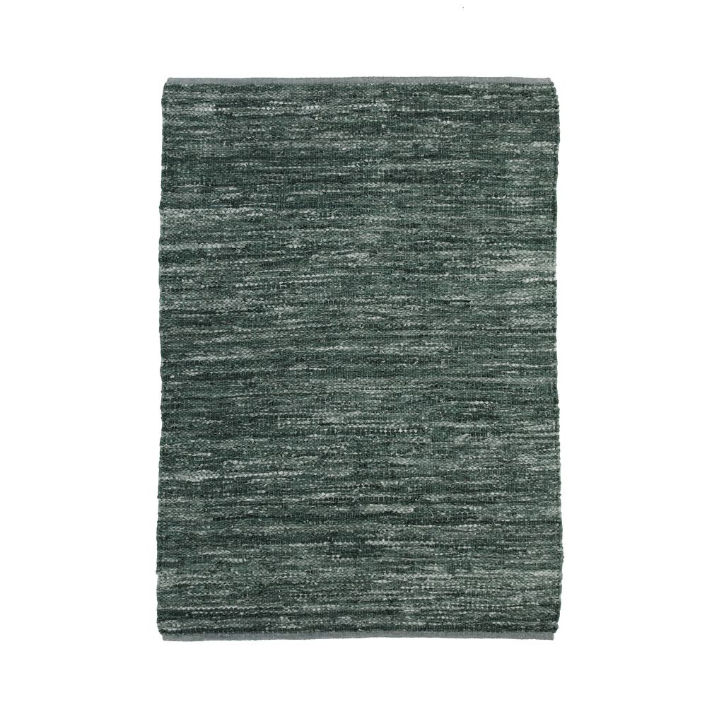 Tapis - TAPIS SKIN - En cuir tressé bleu gris 120x170 - ALECTO