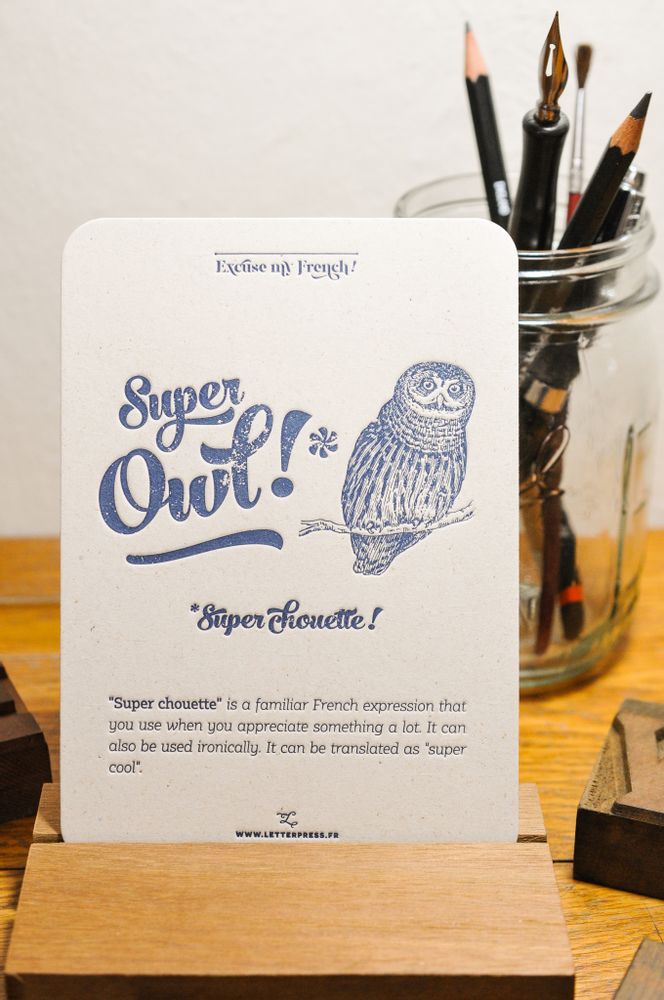 Carterie - Carte Super Chouette - L'ATELIER LETTERPRESS