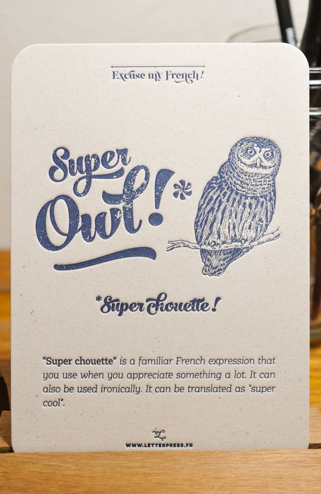 Carterie - Carte Super Chouette - L'ATELIER LETTERPRESS