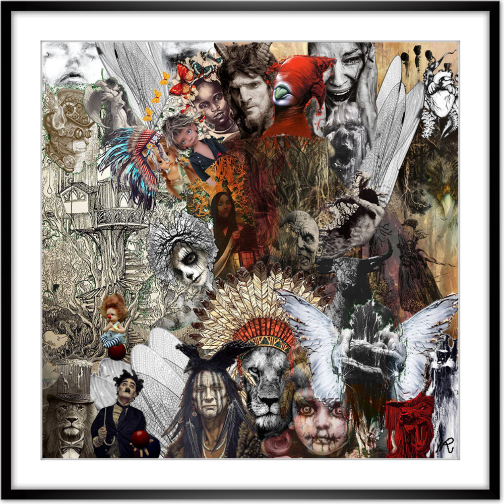 Coussins textile - "Indian Death" Collage Edition Limitée - L'ATELIER D'ANGES HEUREUX