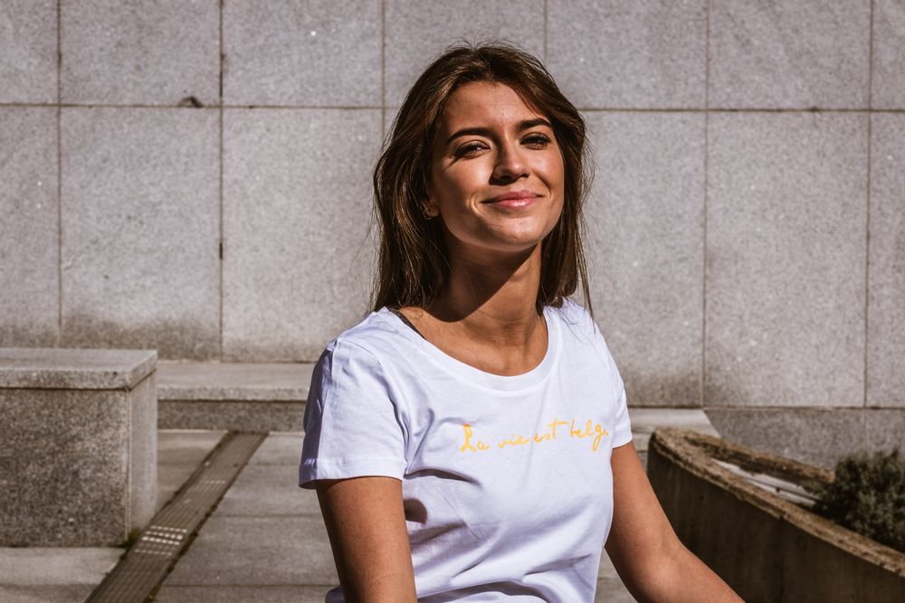 Apparel - White Women's T-Shirt - LA VIE EST BELGE