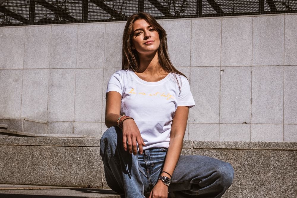 Apparel - White Women's T-Shirt - LA VIE EST BELGE