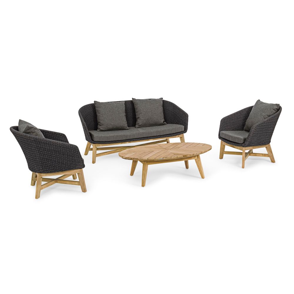 Armchairs - COACHELLA CHARCOAL ARMCHAIR W-CUSH - BIZZOTTO ANDREA