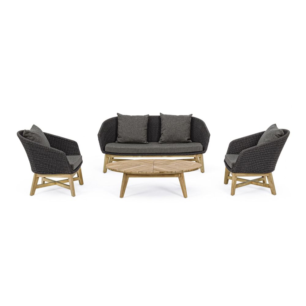 Armchairs - COACHELLA CHARCOAL ARMCHAIR W-CUSH - BIZZOTTO ANDREA