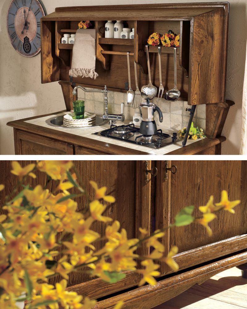 Meubles de cuisines  - Armoire de cuisine laquée et peinte à la main - INTERIORS ITALIA