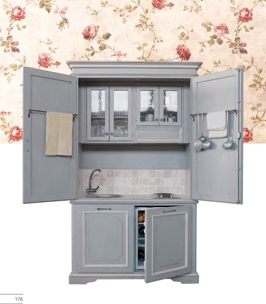 Meubles de cuisines  - Armoire de cuisine laquée et peinte à la main - INTERIORS ITALIA