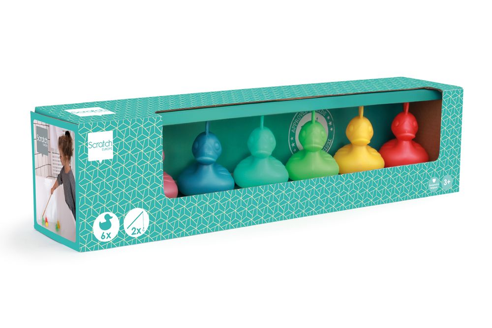 Loisirs créatifs pour enfant - Scratch Active Play: SET de 6 CANARDS DE PÊCHES 'RÉCIF DE CORAIL' avec 2 CANNES à PÊCHES - SCRATCH EUROPE