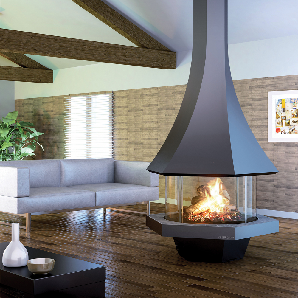 Unique pieces - EOLIA 907 central wood fireplace - JC BORDELET
