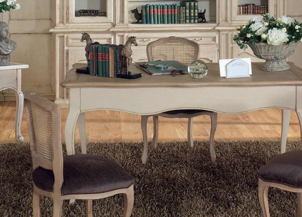 Secrétaires  - PR621 - Bureau provincial français avec 3 tiroirs et plateau en chêne - INTERIORS ITALIA