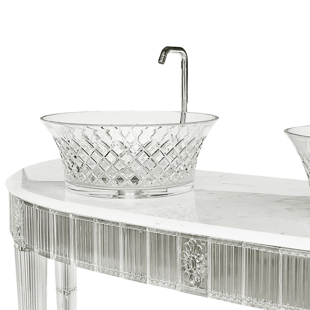 Chambres d'hôtels - Console de salle de bain en cristal véritable 2545. - BIANCHINI & CAPPONI