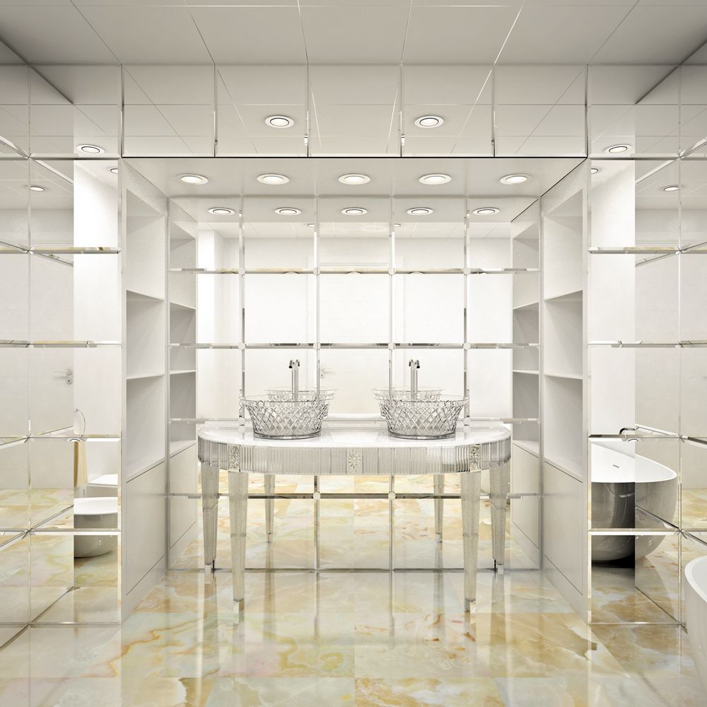 Chambres d'hôtels - Console de salle de bain en cristal véritable 2545. - BIANCHINI & CAPPONI