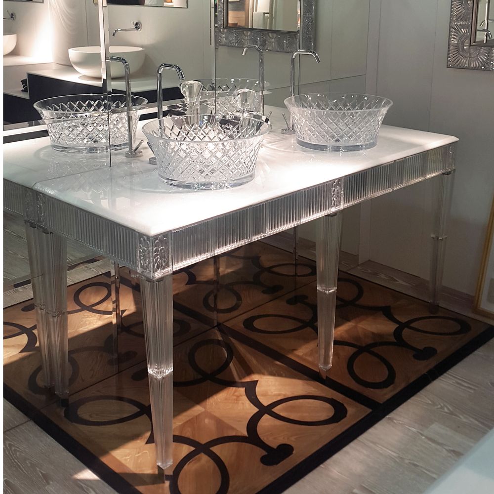 Chambres d'hôtels - Console de salle de bain en cristal véritable 2545. - BIANCHINI & CAPPONI