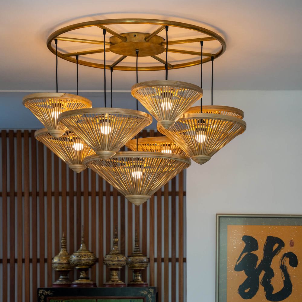 Design objects - Handmade bronze round chandeliers VERSA and OBORRO for living room and bedroom - BAMBUSA BALI