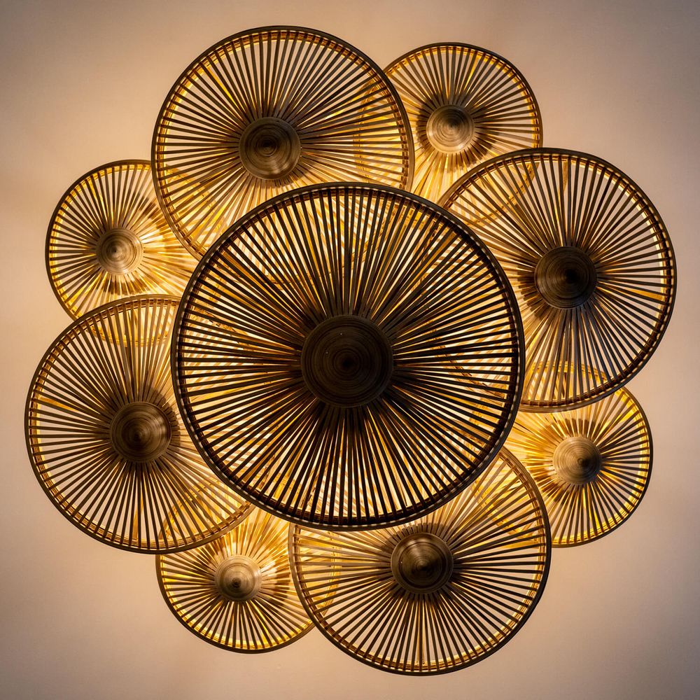 Design objects - Handmade bronze round chandeliers VERSA and OBORRO for living room and bedroom - BAMBUSA BALI