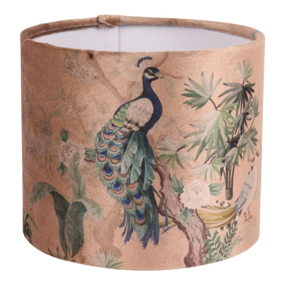Abat-jours - Abat-jour cylindre Paon Pêche - DUTCH STYLE BY BAROQUE COLLECTION