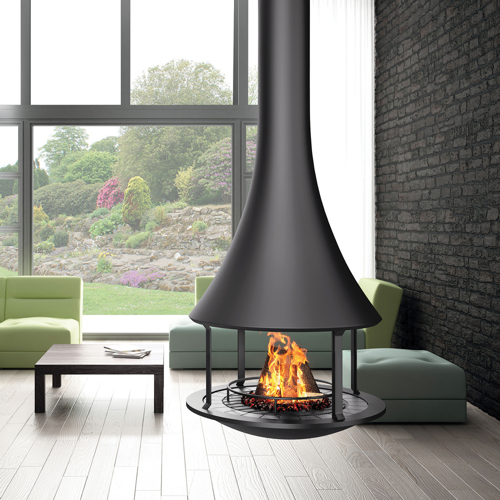 Unique pieces - Central wood fireplace ZELIA 908 - JC BORDELET