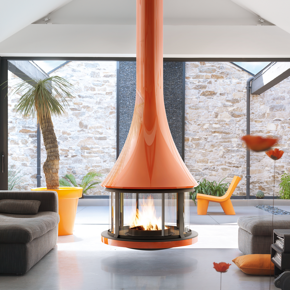 Unique pieces - Central wood fireplace ZELIA 908 - JC BORDELET