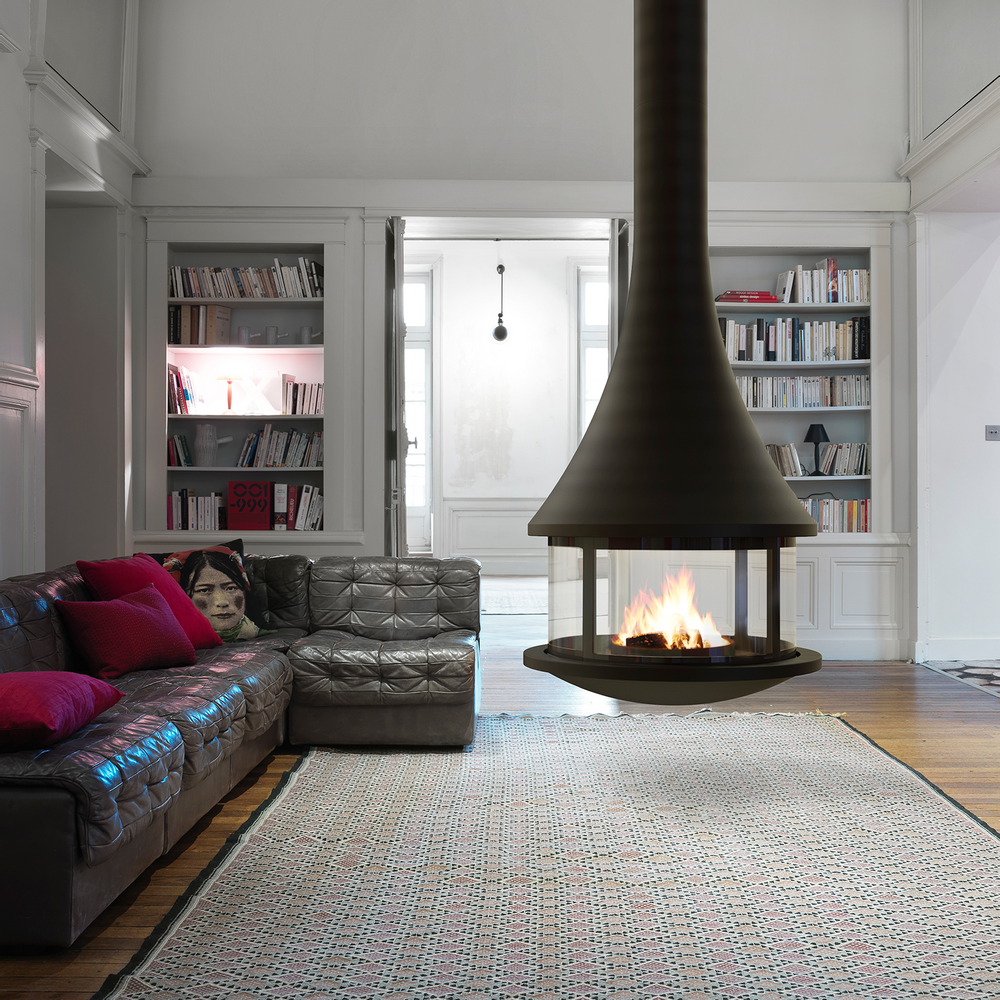 Unique pieces - Central wood fireplace ZELIA 908 - JC BORDELET