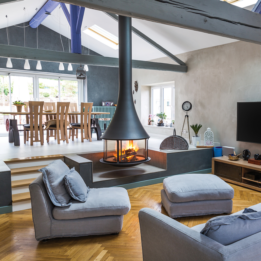 Unique pieces - Central wood fireplace ZELIA 908 - JC BORDELET