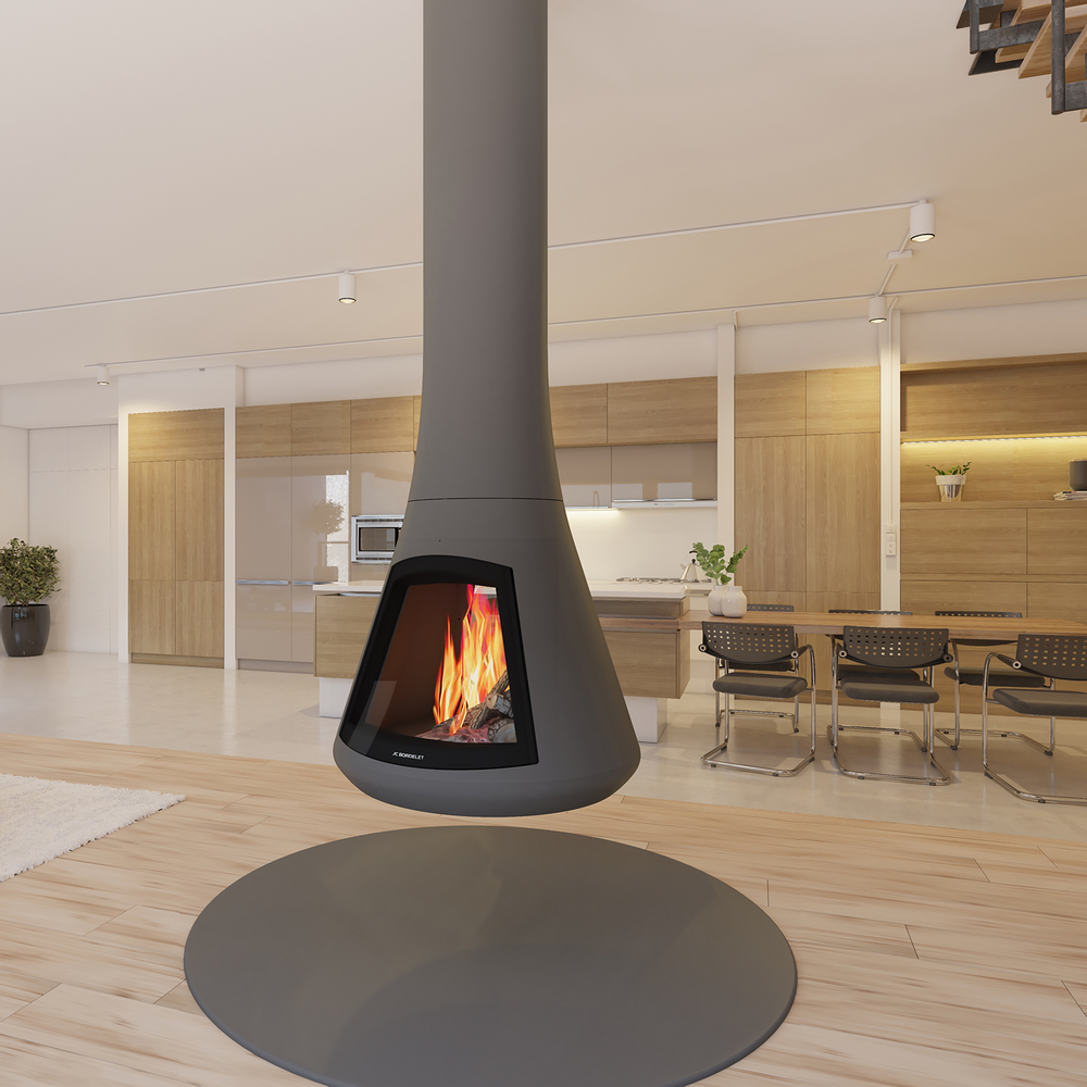 Objets de décoration - Cheminée bois centrale CALISTA 917 - JC BORDELET