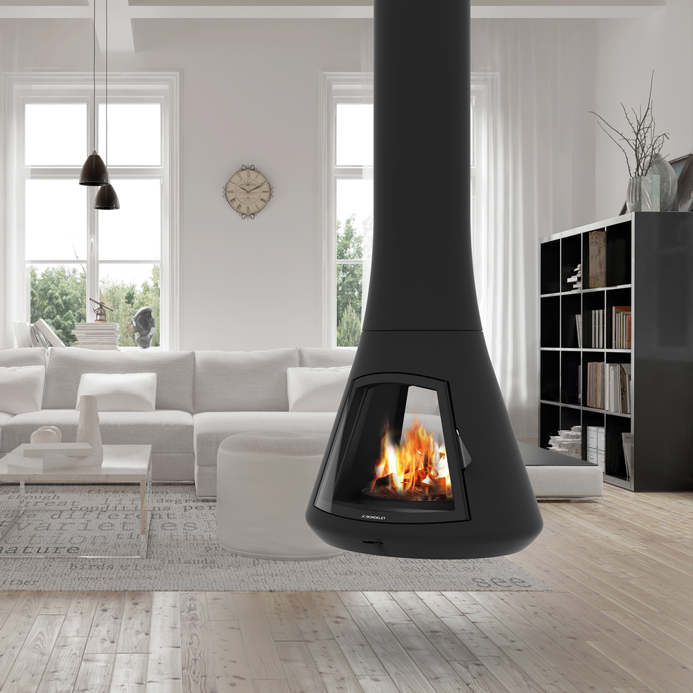 Objets de décoration - Cheminée bois centrale CALISTA 917 - JC BORDELET