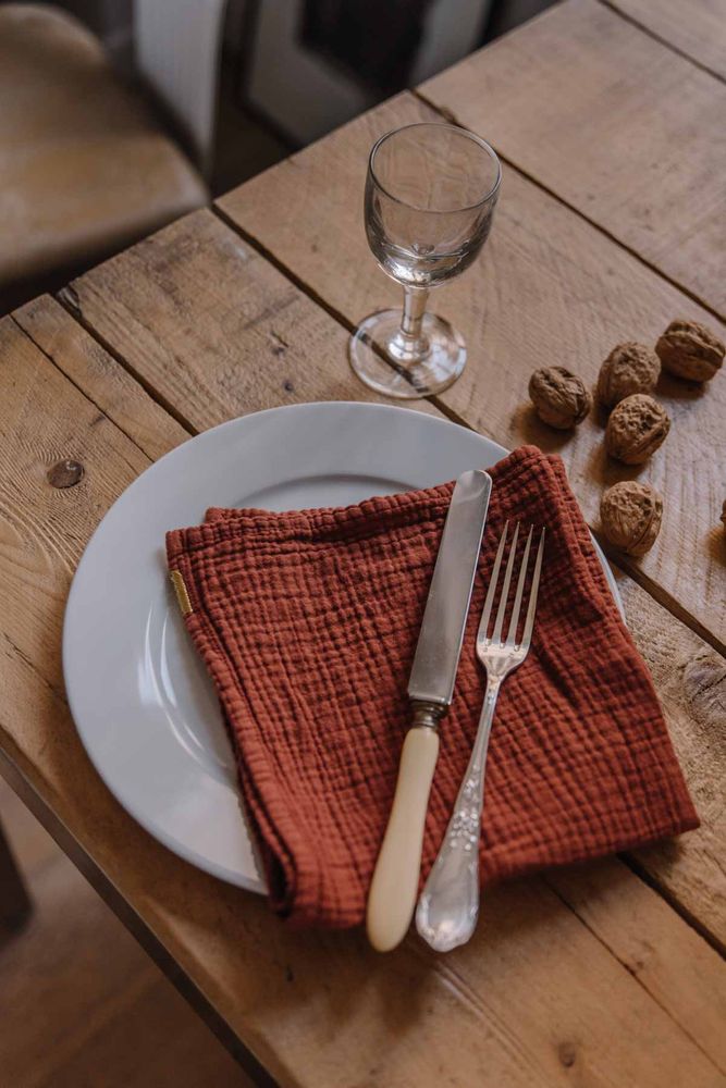 Table linen - Cotton Double Gauze Napkins (Set of 2) - LES PENSIONNAIRES