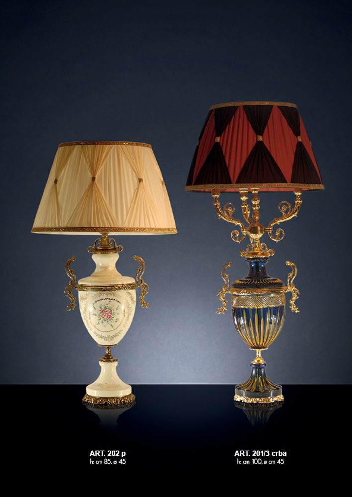 Lampes de bureau  - 201-202 lampe de table en cristal et plaqué bronze - OLYMPUS BRASS