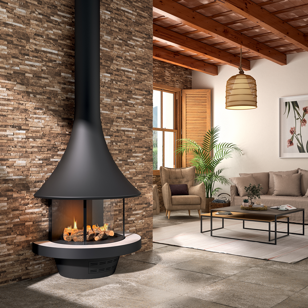 Decorative objects - EVA 992 Wall Mounted Gas Fireplace - JC BORDELET